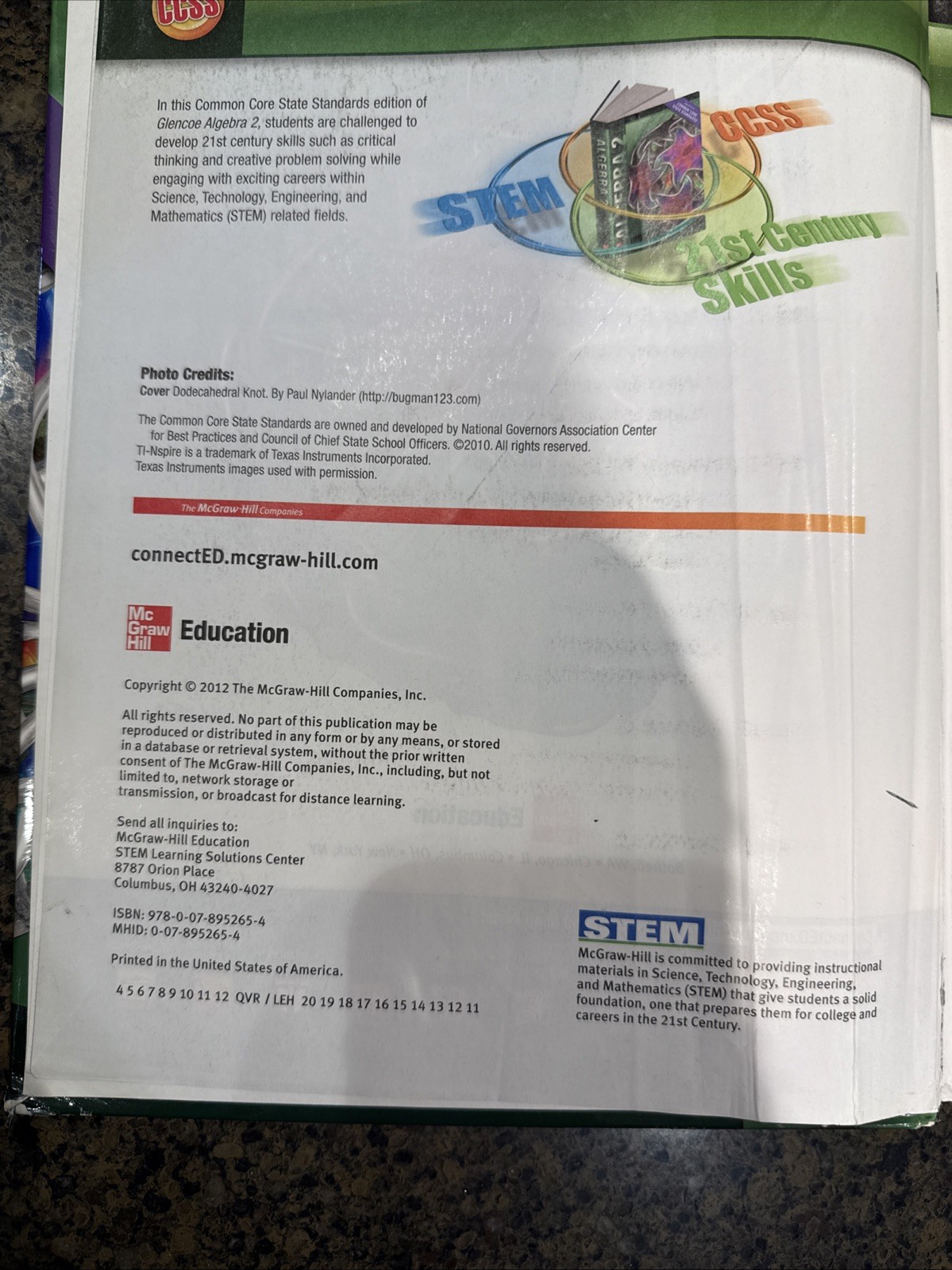Merrill Algebra 2 Ser.: Algebra 2 Student Edition CCSS by McGraw Hill (2011,…
