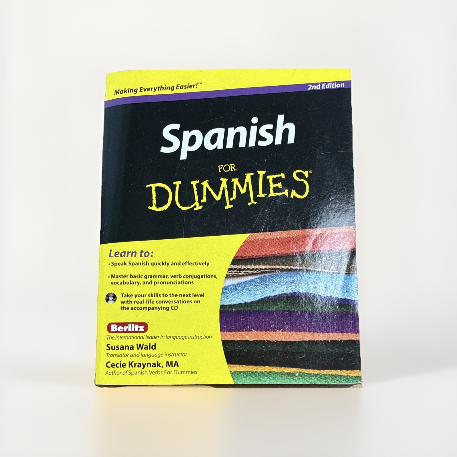 Spanish For Dummies 2nd Ed Paperback + Audio CD Beginner 2008 Wald Kraynak