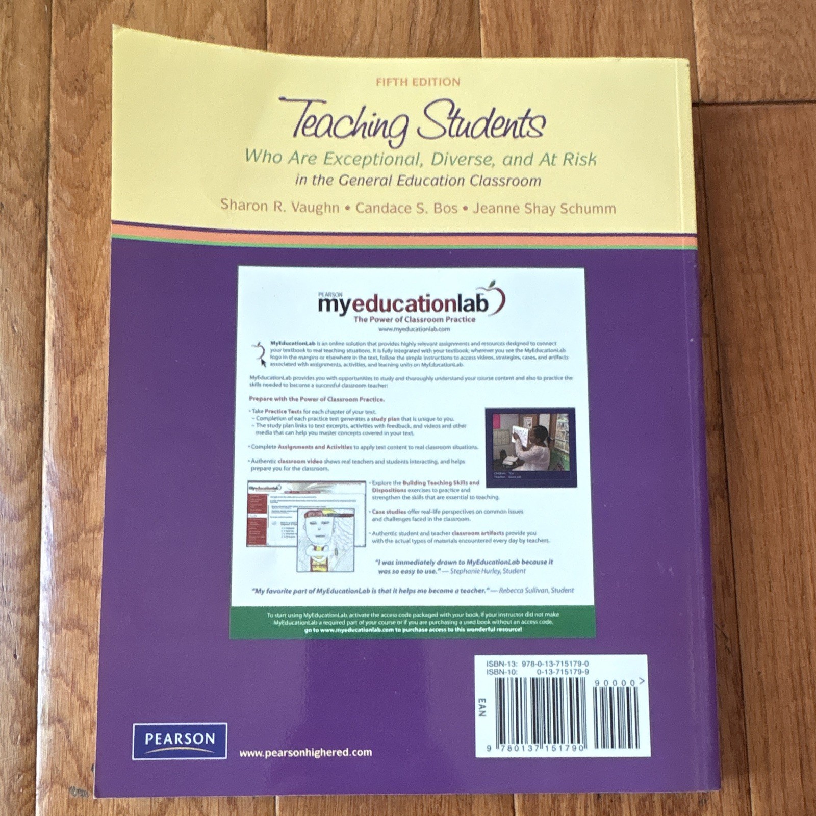 Pearson Teaching Students Who Are Exceptional 5th Ed Vaughn Bos PB ISBN