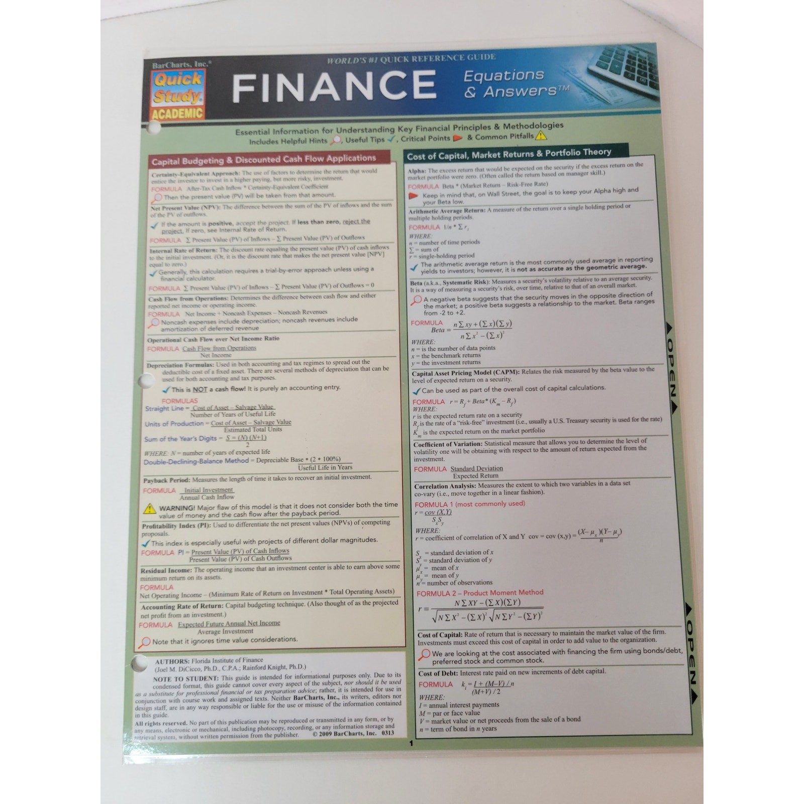 Quick study guides – accounting, medical terminology and finance