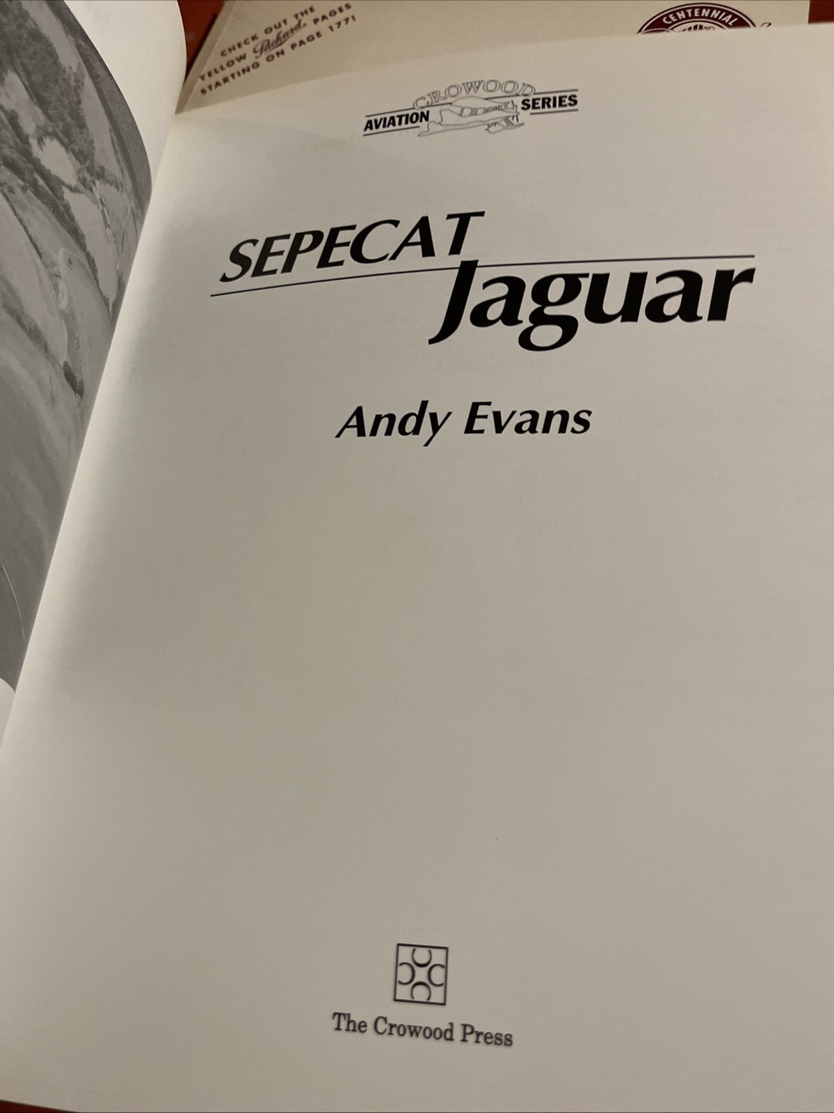 Sepecat Jaguar by Andy Evens 1998, Hardcover Dust Jacket