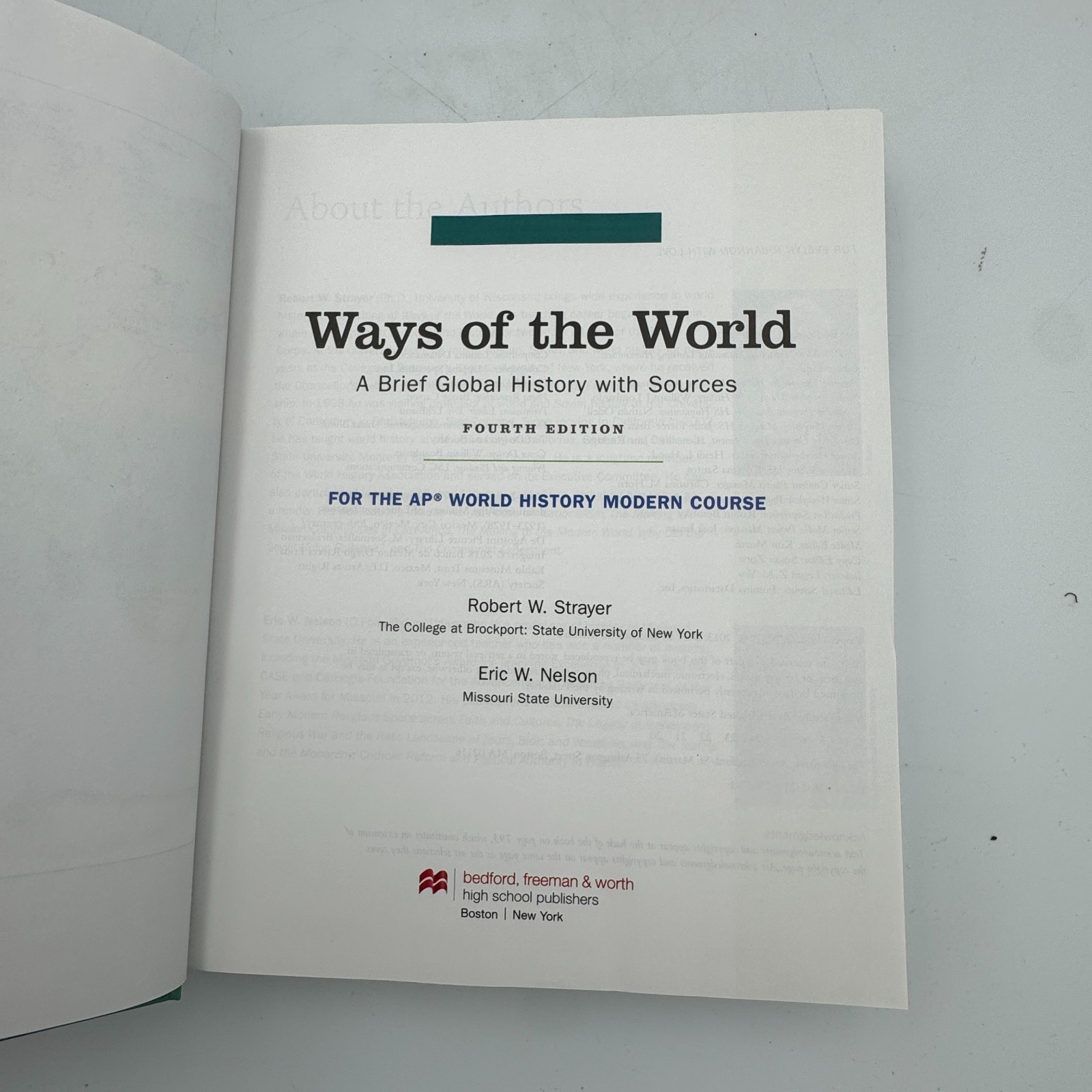 Ways of the World A Global History With Sources 4th Edition HC VGC