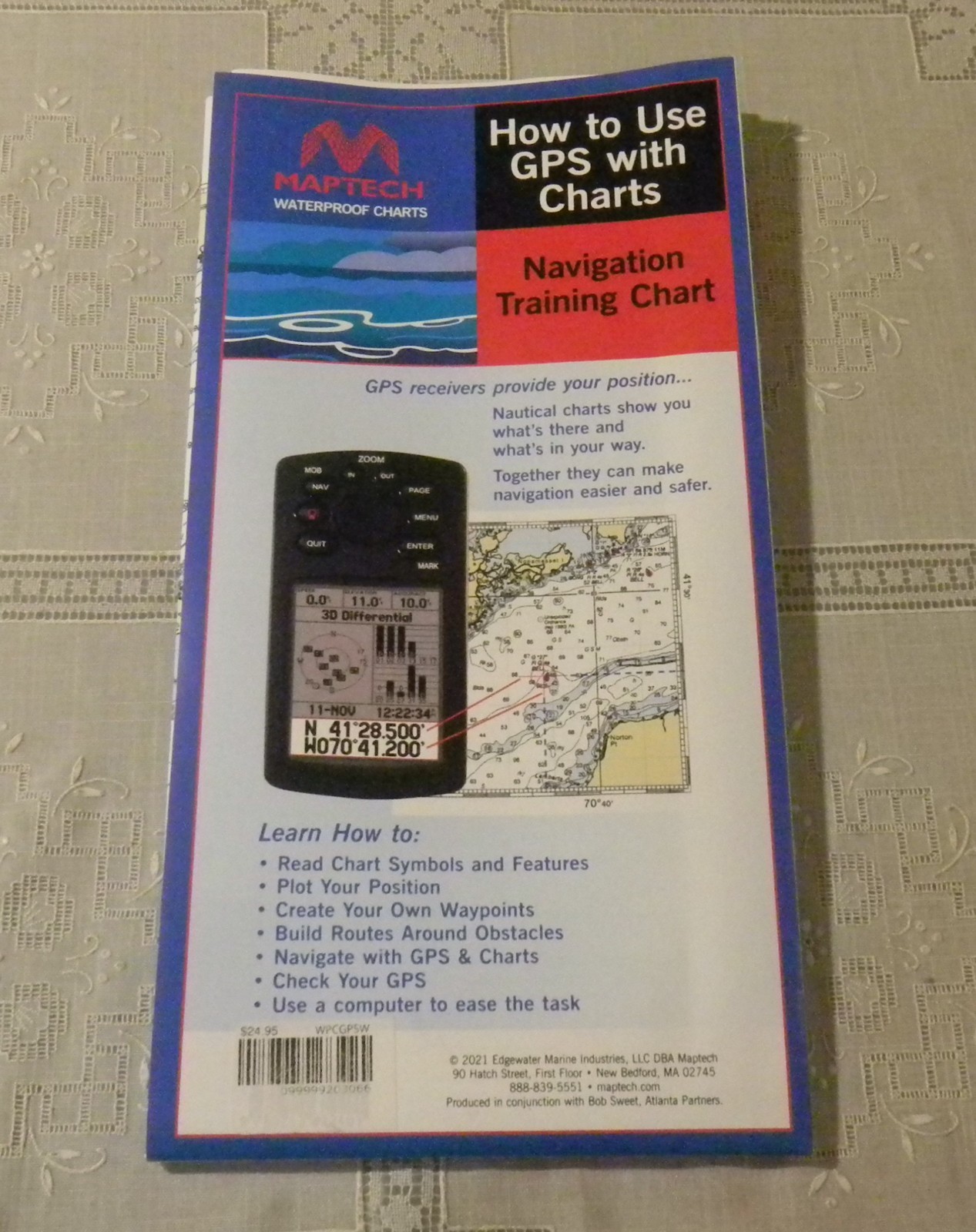 Maptech “How To Use GPS With Charts” Navigation Training Waterproof Chart 2021