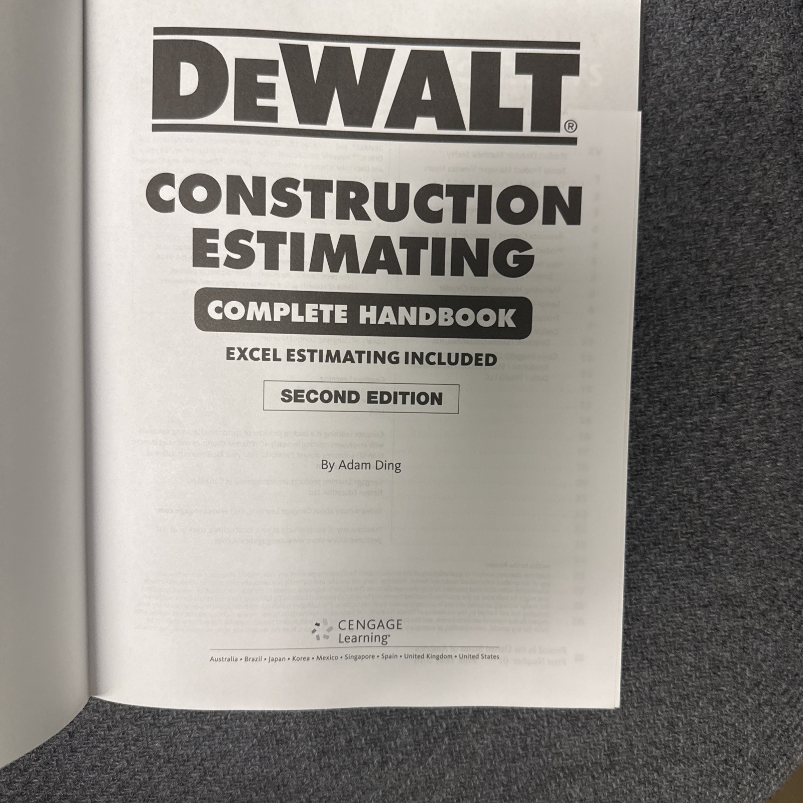 DEWALT Construction Estimating Complete Handbook by Adam Ding