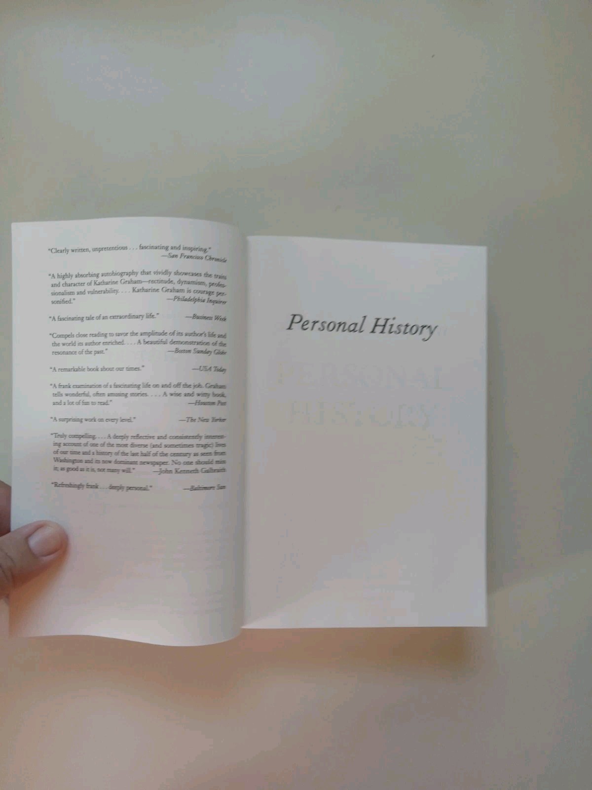 Personal History : A Memoir by Katharine Graham (1998, Trade Paperback)