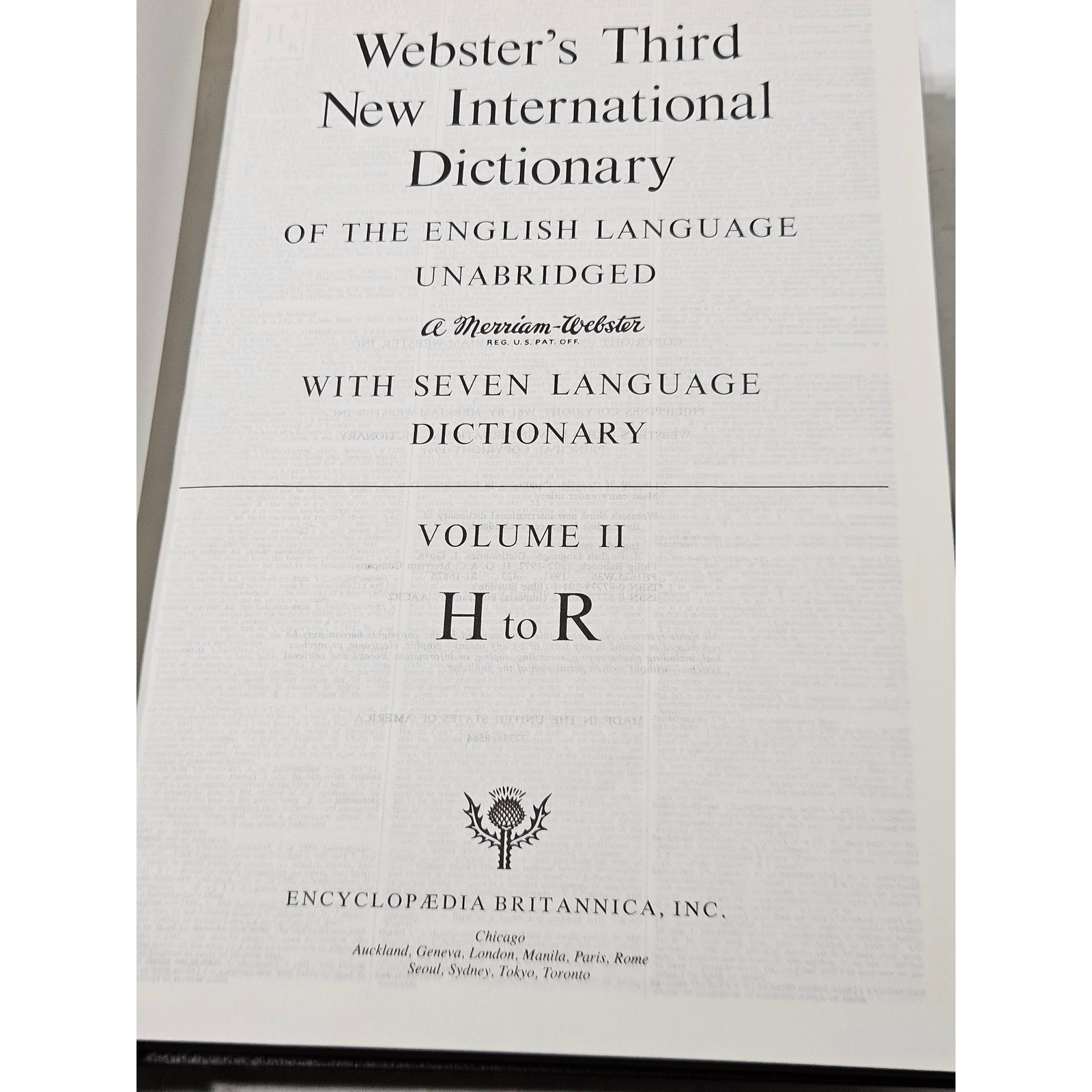 Webster’s Third New International Dictionary Merriam-Webster 3 Volume Set 1981