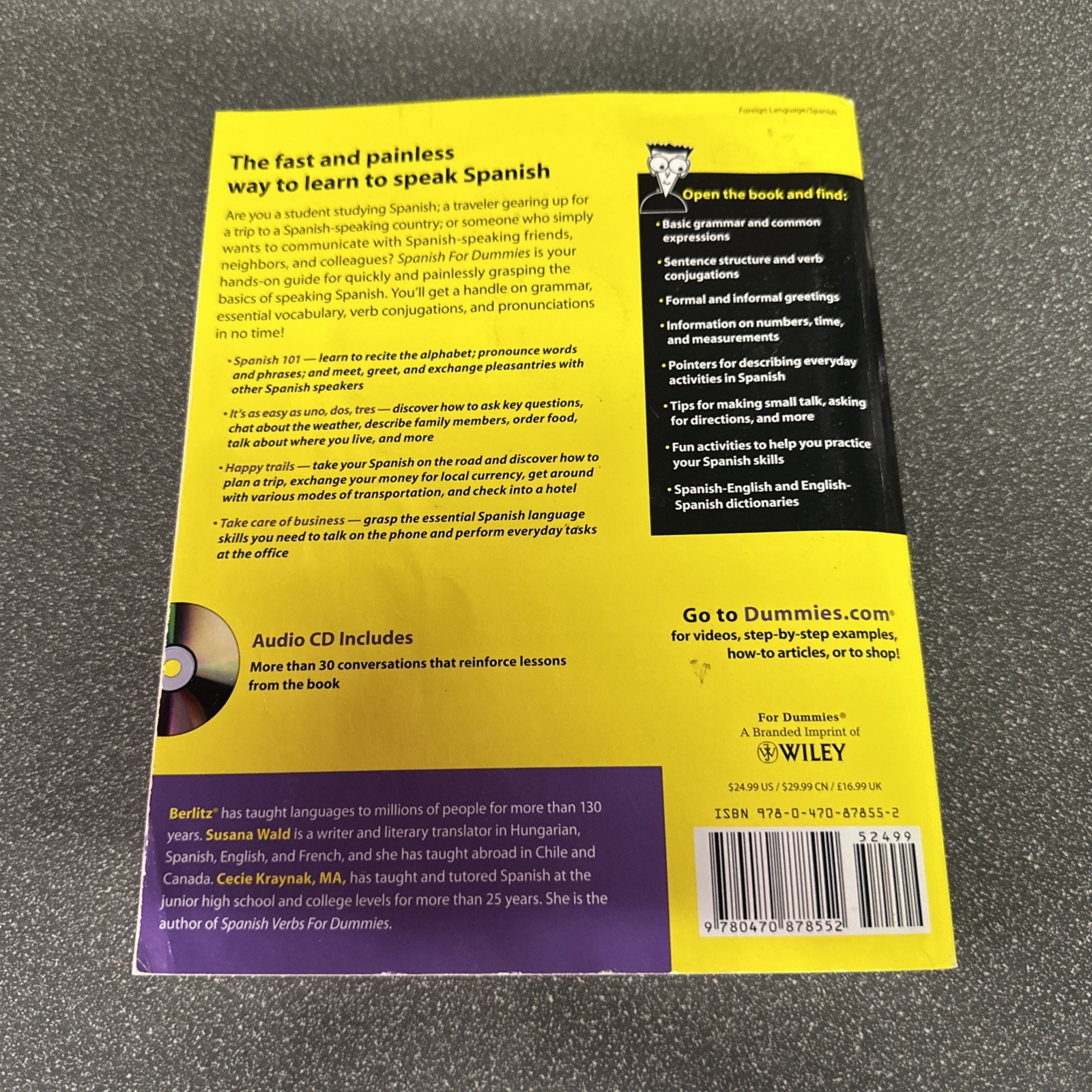 Spanish For Dummies, Wald, Susana & Kraynak, Cecie, Used; Good Book
