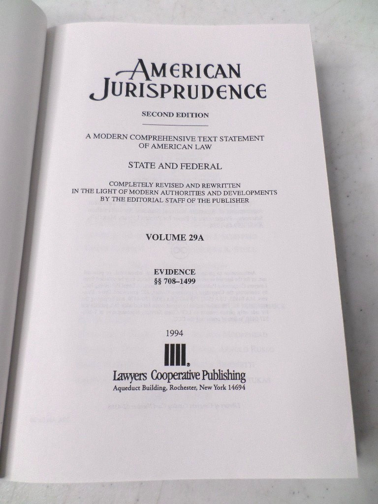 American Jurisprudence 2d State & Federal 1998 2nd Ed Vol 29 & 29A w/ 1998 Suppl