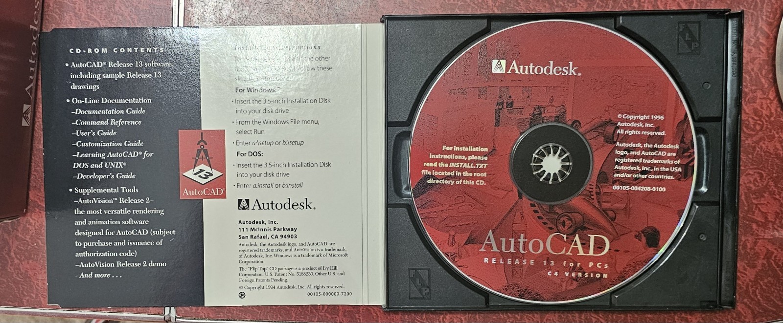 Autodesk AutoCAD Release 13 C4 Full Retail Pack W/5 Manuals + Registration Code