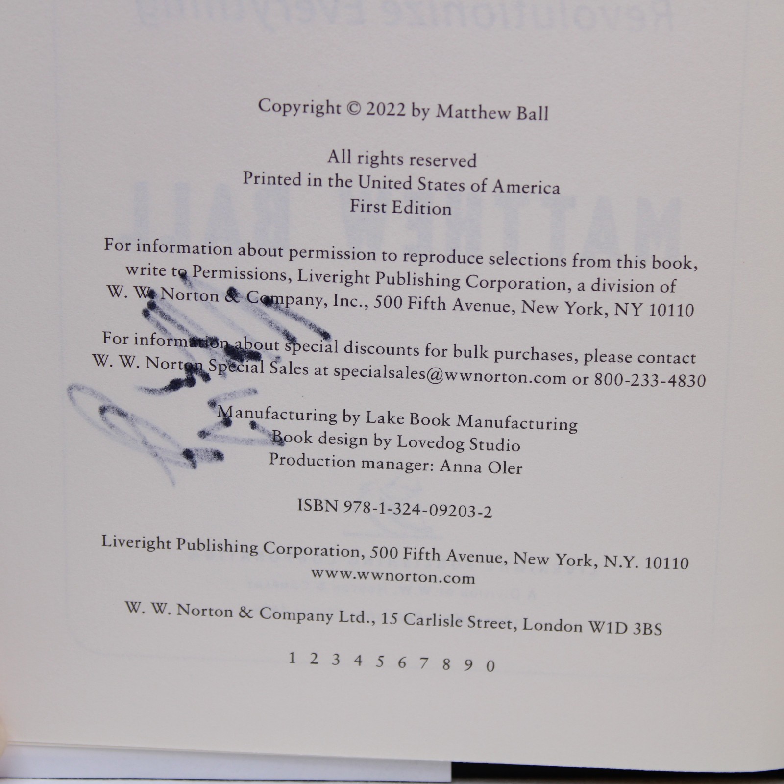 Signed Matthew Ball The Metaverse Hardcover Book Dust Jacket COA 1st Ed. 2022
