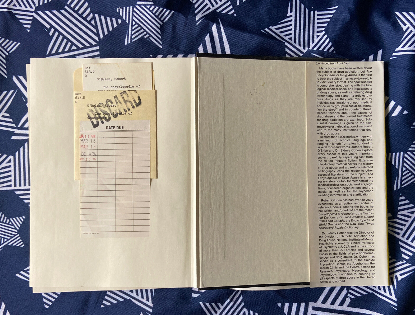 Encyclopedia of Drug Abuse Robert OBrien Sidney Cohen Hardcover dust jacket 1st