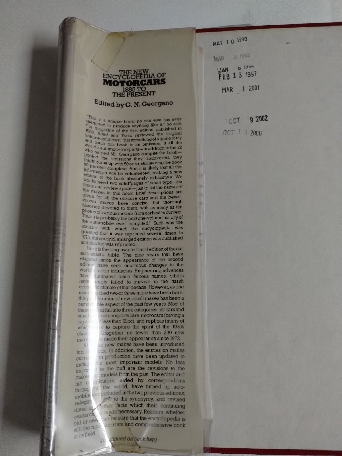 New Encyclopedia of Motorcars Hardcover 1885 to the Present Georgano 1982 VTG DJ