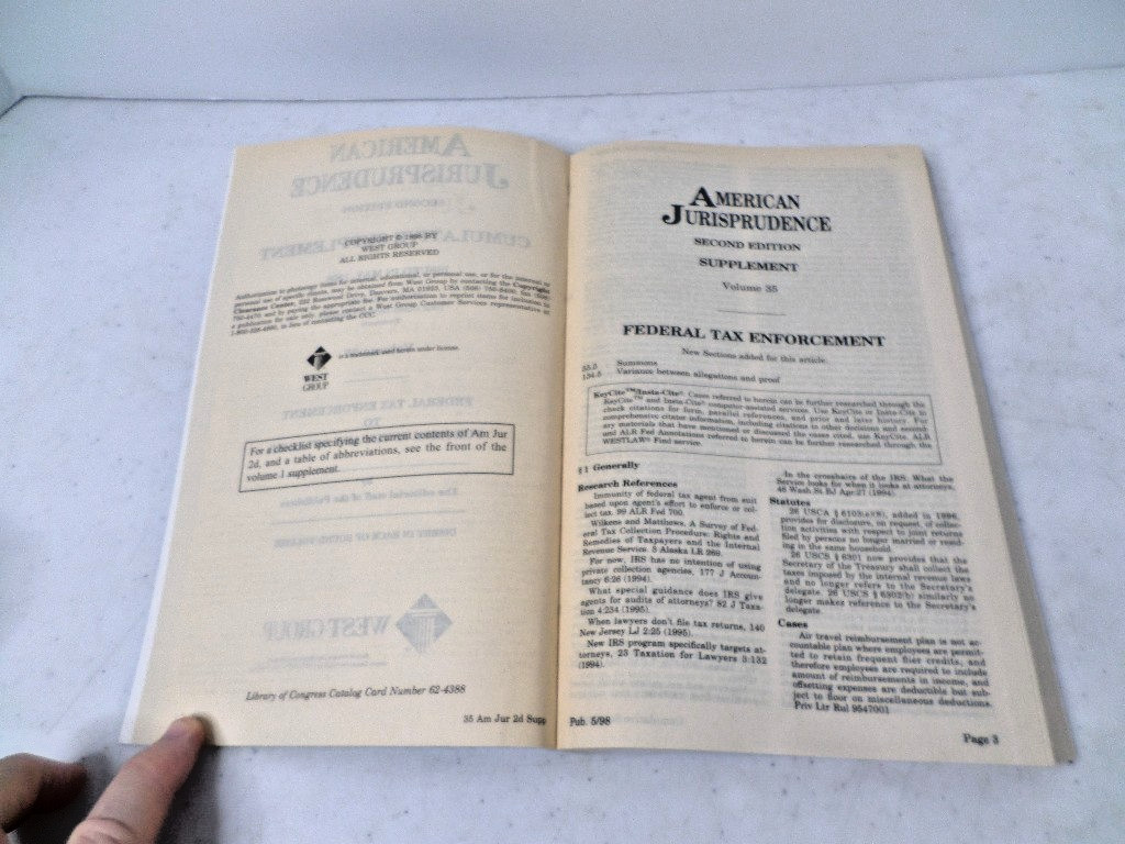 American Jurisprudence 2d 1967 State & Federal 2nd Ed Vol 35 w/ 1998 Supplement