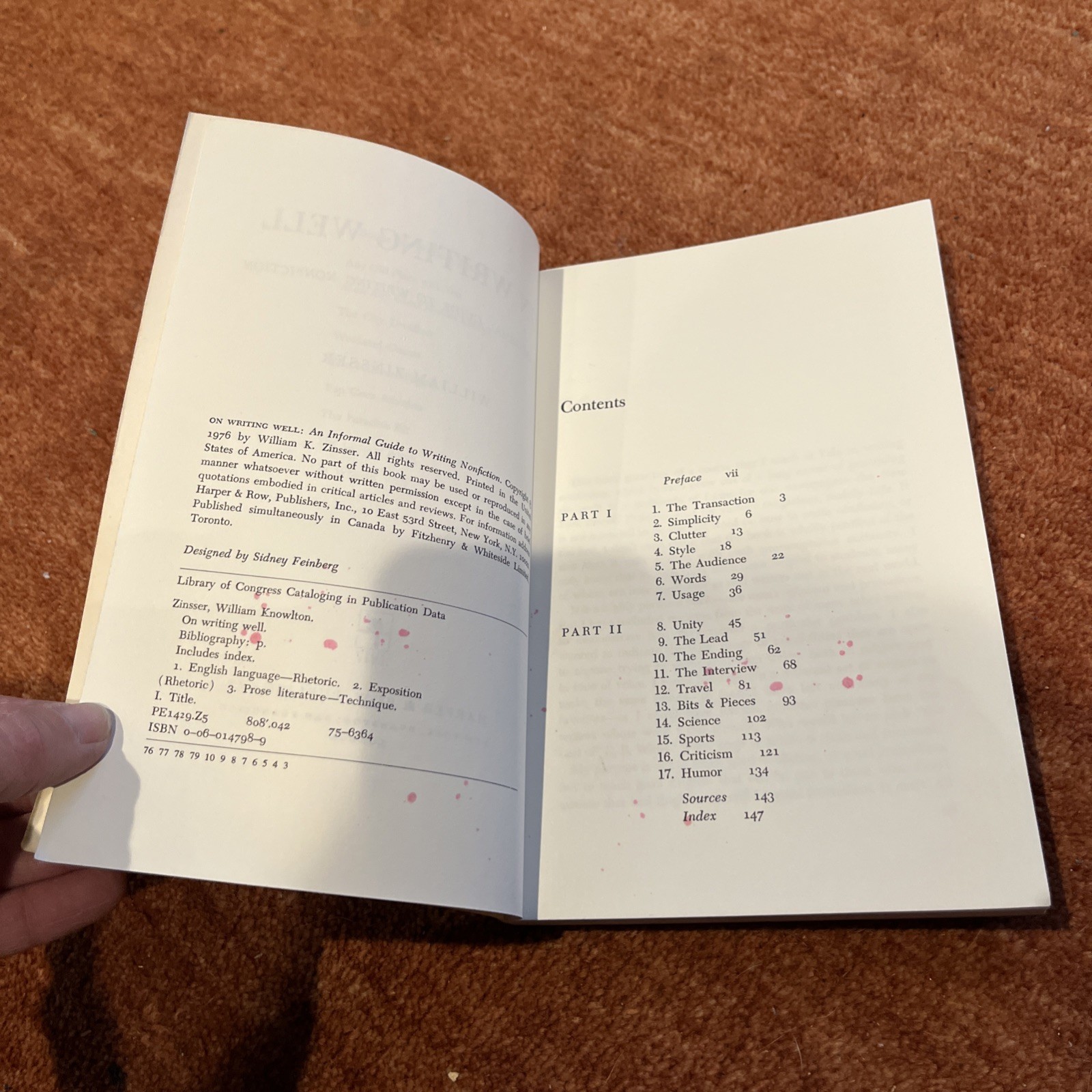 Rare On Writing Well: Classic Guide to Writing Nonfiction Zinsser first ed 1976