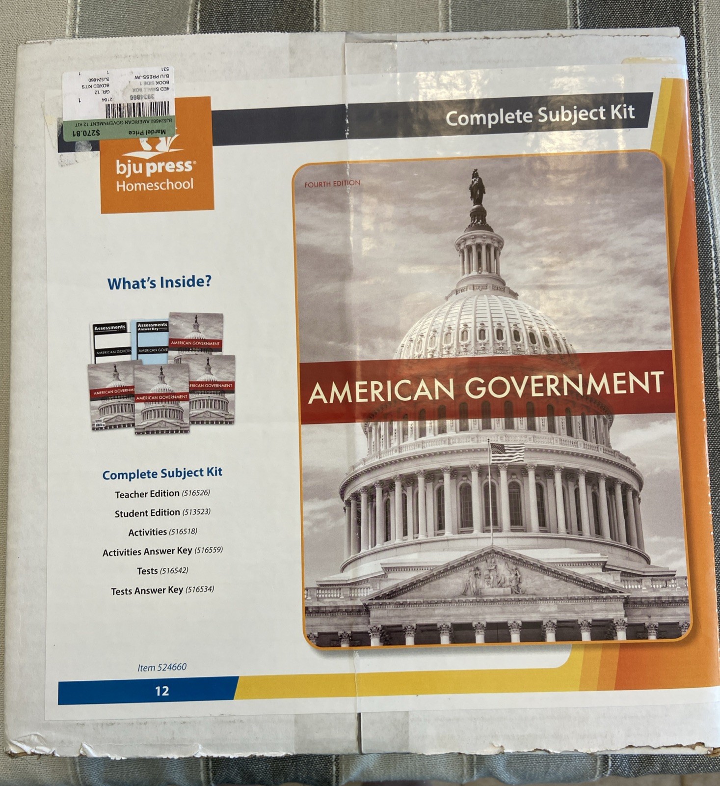 NEW BJU Press 12th grade AMERICAN GOVERNMENT Complete Subject Kit 4th ed History