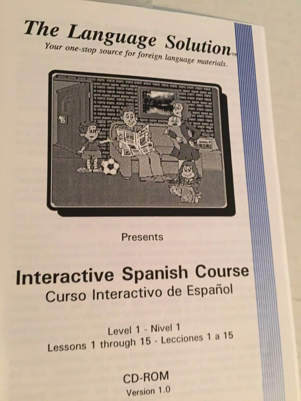 THE LANGUAGE SOLUTION INTERACTIVE SPANISH COURSE LEVEL 1 BOOK CD ROM