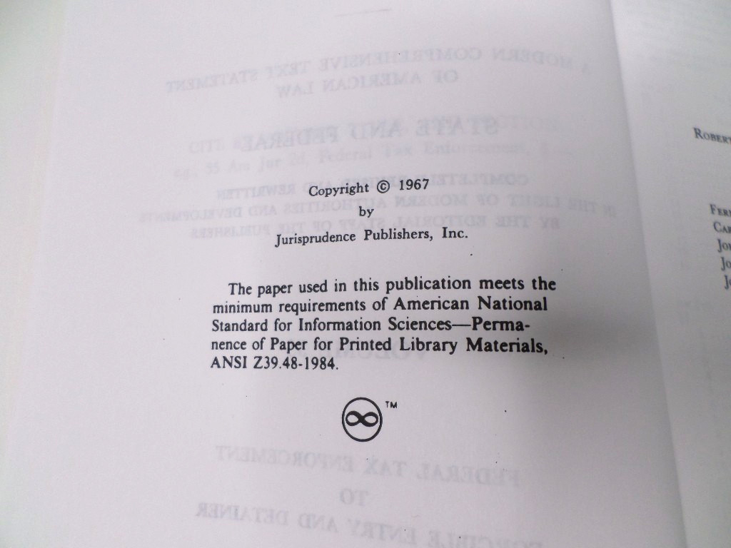 American Jurisprudence 2d 1967 State & Federal 2nd Ed Vol 35 w/ 1998 Supplement