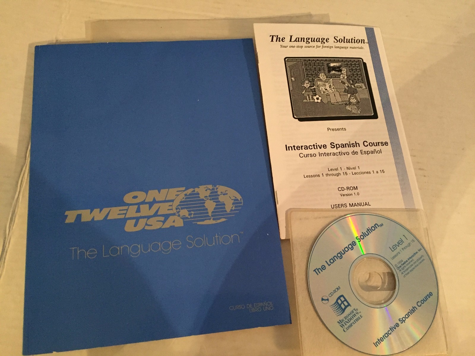 THE LANGUAGE SOLUTION INTERACTIVE SPANISH COURSE LEVEL 1 BOOK CD ROM