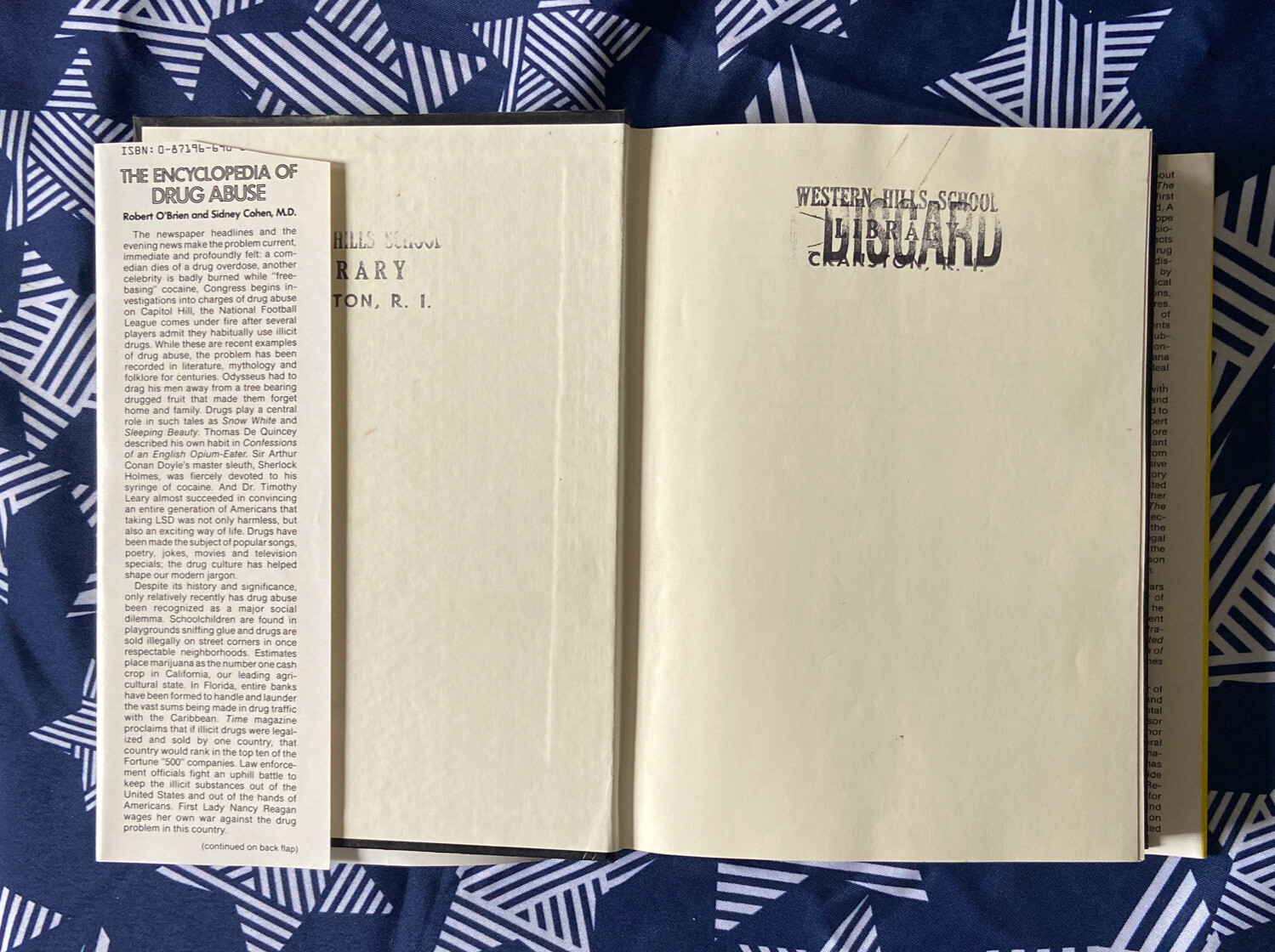 Encyclopedia of Drug Abuse Robert OBrien Sidney Cohen Hardcover dust jacket 1st