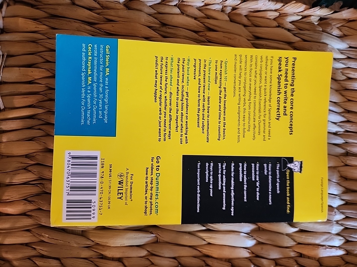 Spanish Essentials For Dummies PB **Excellent Quality** Gail Stein Cecie Kraynak