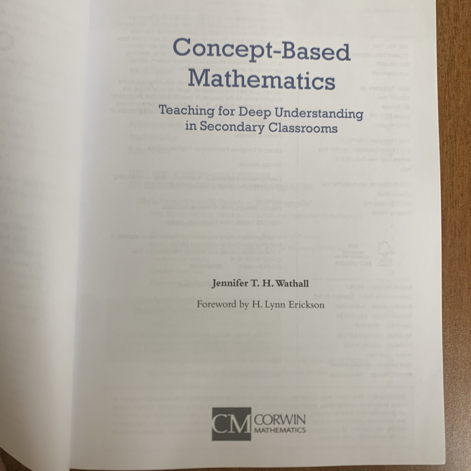 Concept-Based Mathematics : Teaching for Deep Understanding Secondary Classrooms