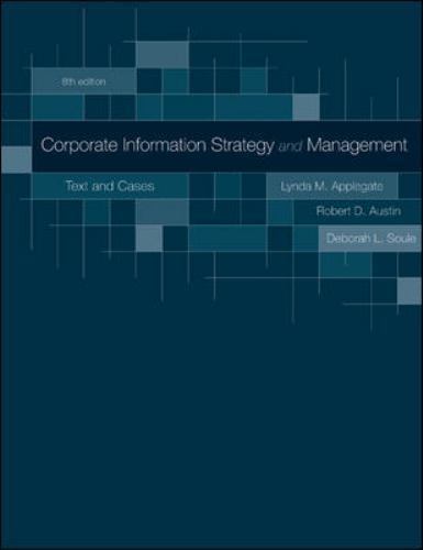 Corporate Information Strategy and Manag- 0073402931, Lynda Applegate, hardcover