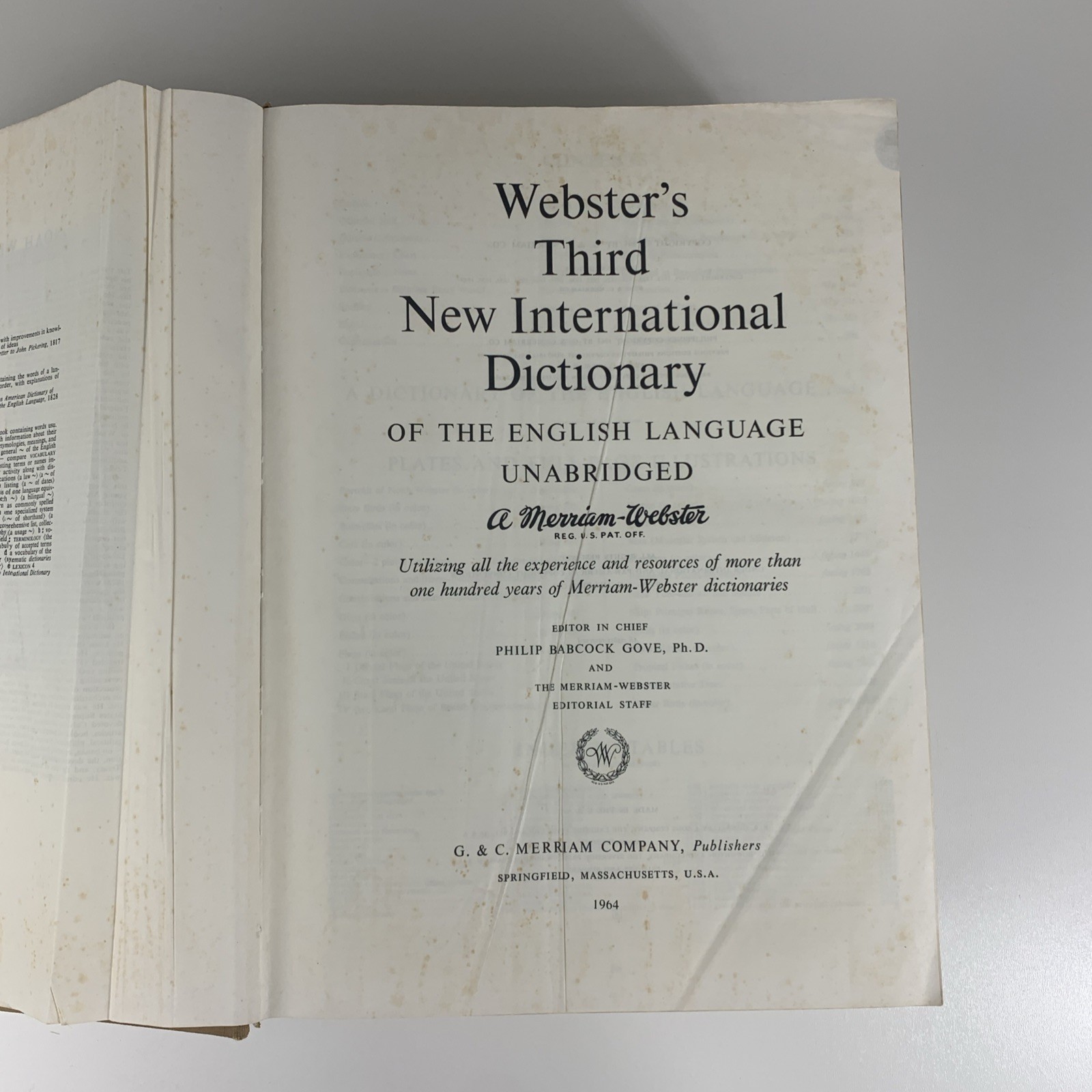 Webster’s Third New International Dictionary Unabridged G&C Merriam 1964 Thumb