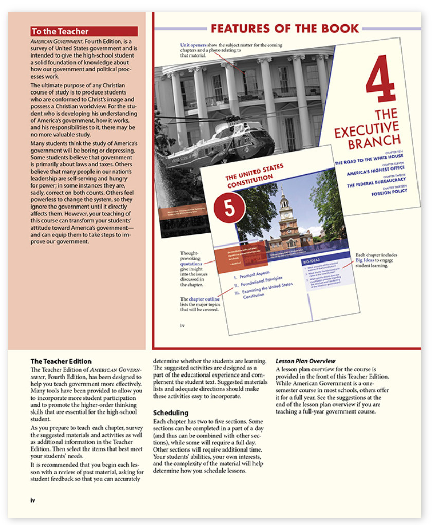 NEW BJU Press 12th grade AMERICAN GOVERNMENT Complete Subject Kit 4th ed History