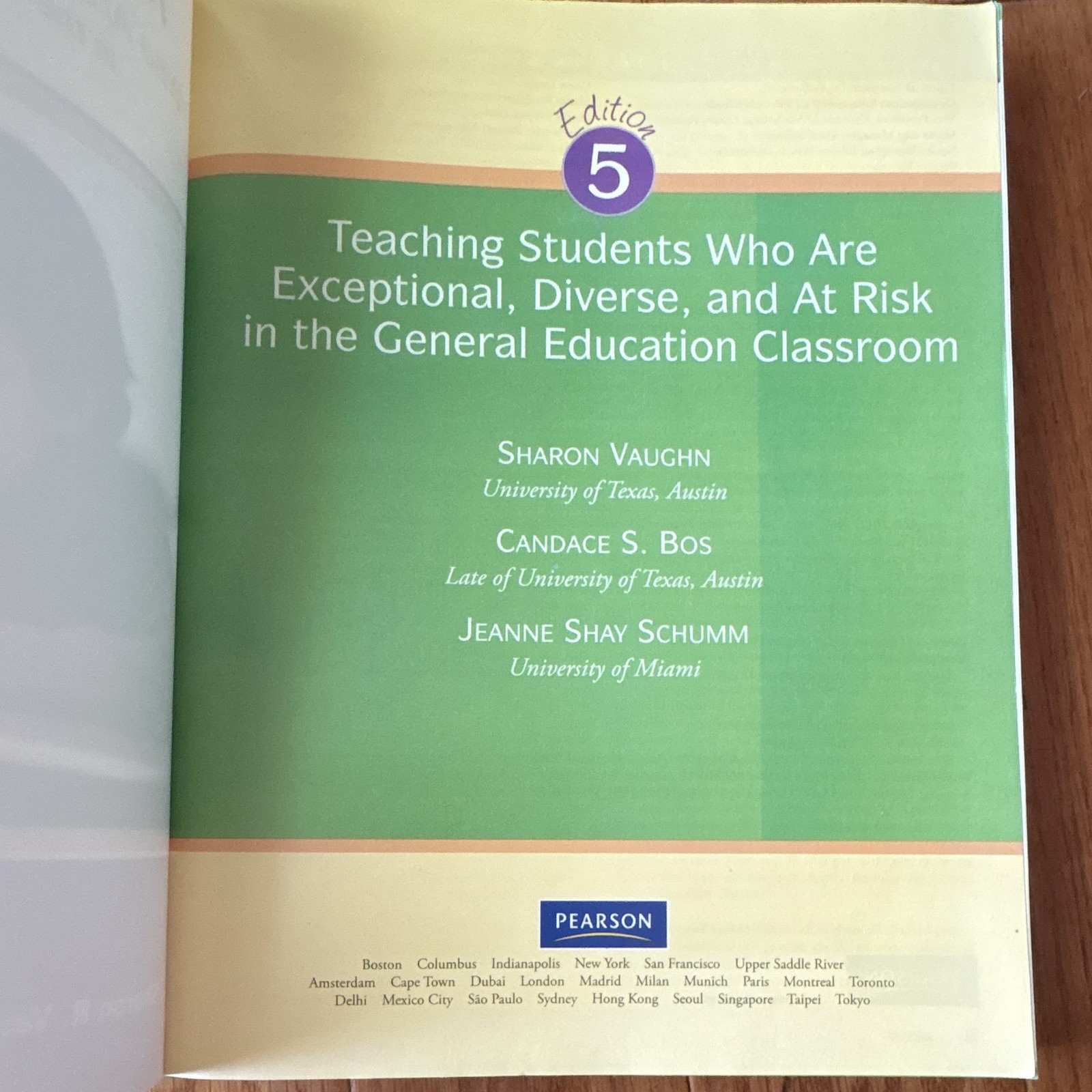Pearson Teaching Students Who Are Exceptional 5th Ed Vaughn Bos PB ISBN